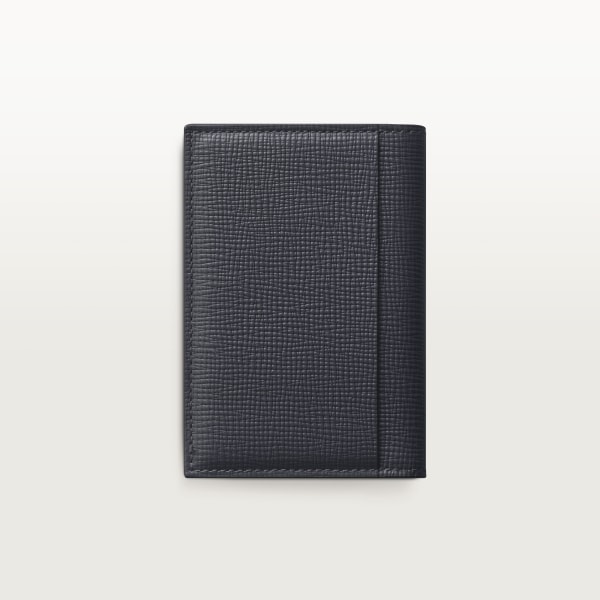 カード ホルダー 
ロザンジュ　 スレートグレー＆スカイブルー グレインド カーフスキン、ゴールドフィニッシュ＆スレートグレー エナメル